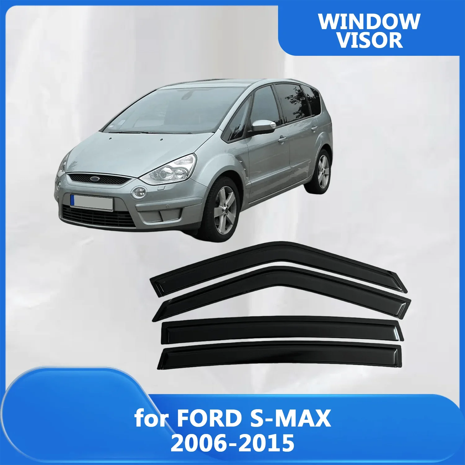 

Window Visor for FORD S-MAX 2006 2007 2008 2009 2010 2011 2012 2013 2014 2015 Wind Deflectors Rain Guards Door Visor Vent Shades