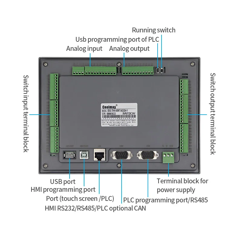 Coolmay 10 Inch HMI PLC Touch Screen Digital Programmable Logic Controller All-in-one Machine