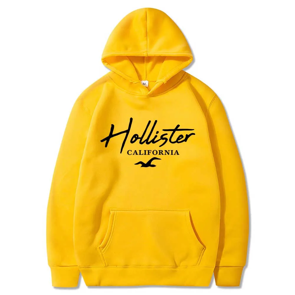 HOLLISTER Men\'s/Women Hoodie with Street Casual Sports Style Long Sleeve and  Fleece Sweatshirt for Autumn and Winter