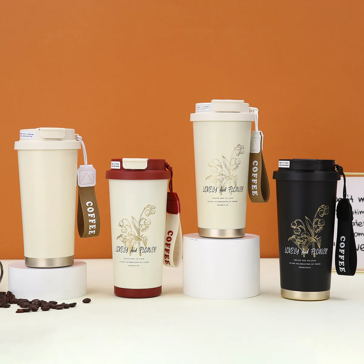 

Stainless Steel Thermos Coffee Cup, Vacuum Insulated Cup with Straw, Tumbler Gift, Vacuum Flasks, Water Bottle, 530ml