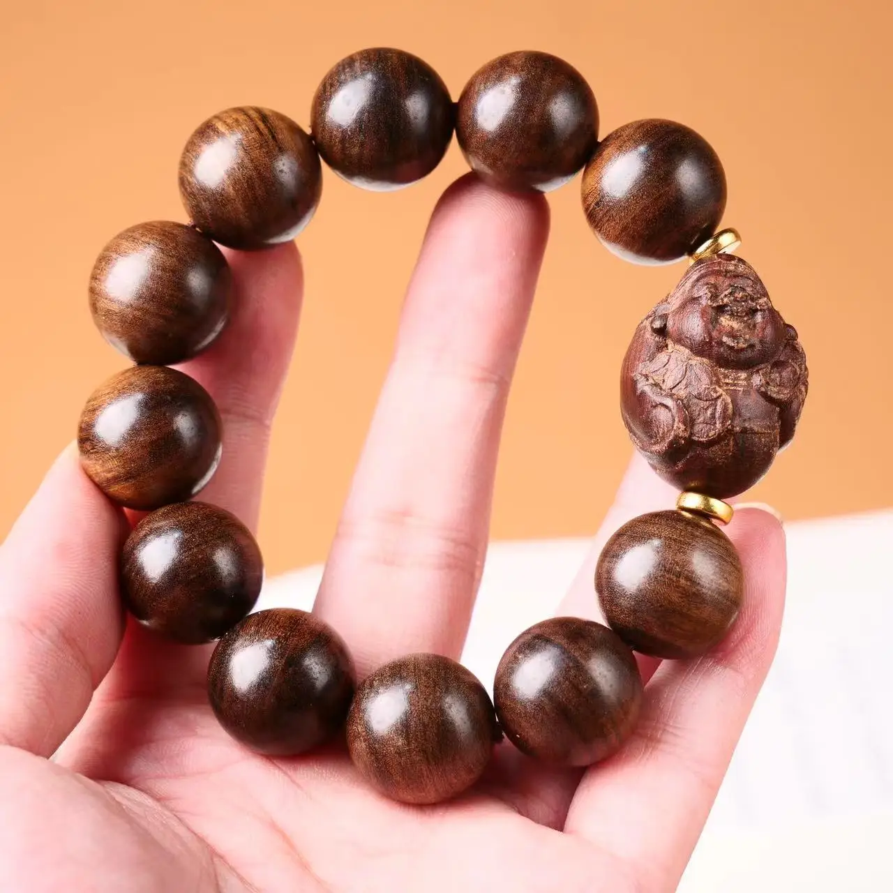 

Men Fashion Strand Bracelets Natural Wood Beads Handmade Wooden Buddhist Mala Bracelet