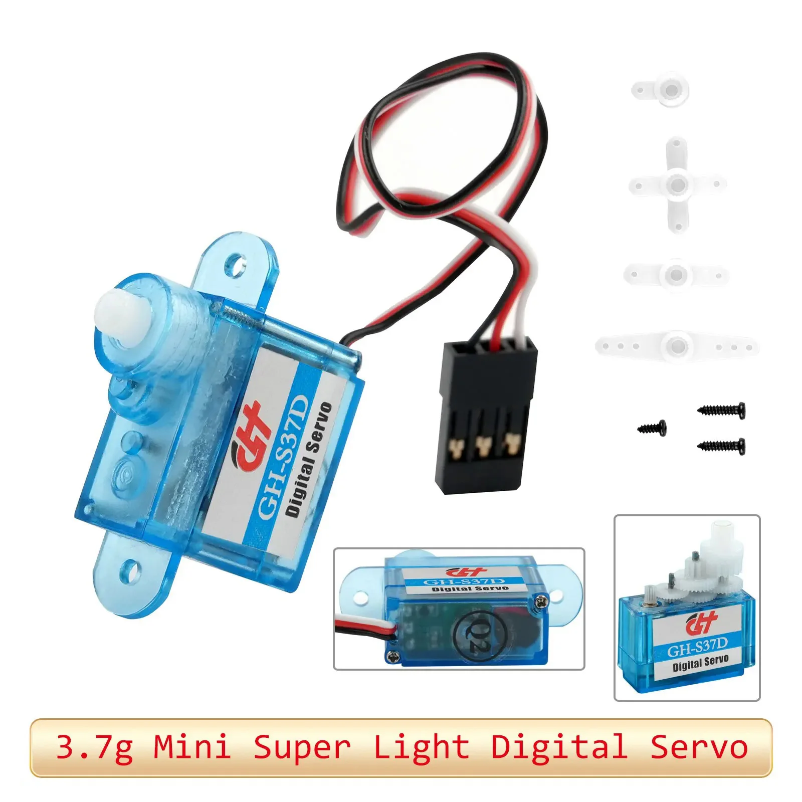 3.7g Mini Super Light Digital Servo GH-S37D 4.8V 0.8kg/cm Micro Servo for Control Aircraft Flight Direction RC Plane Helicopter