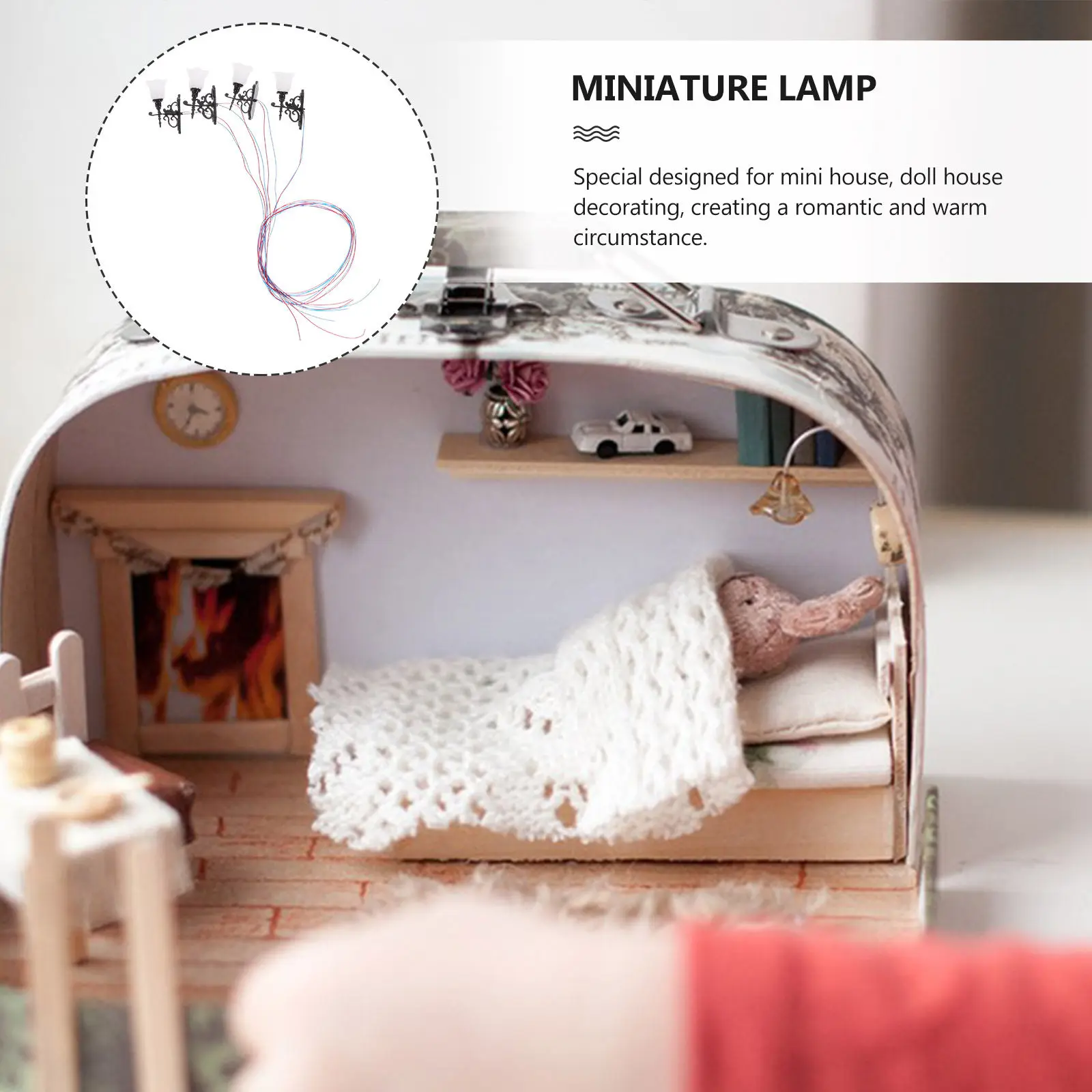 

4Pcs Mini Wall Lamp Simulated Lamppost Lights for Miniature Garden Yard Landscape Decor Sand Table Street Lamp Model