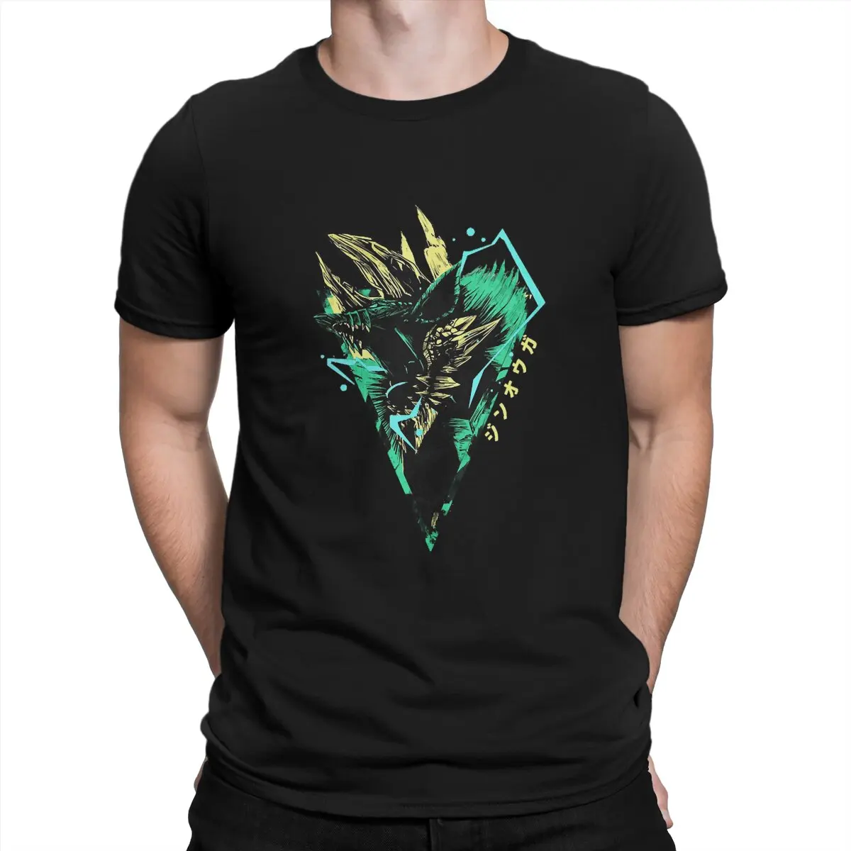 Zinogre T Shirt for Men Novelty T-Shirt Round Collar Monster Hunter World Tees Short Sleeve Clothes Summer