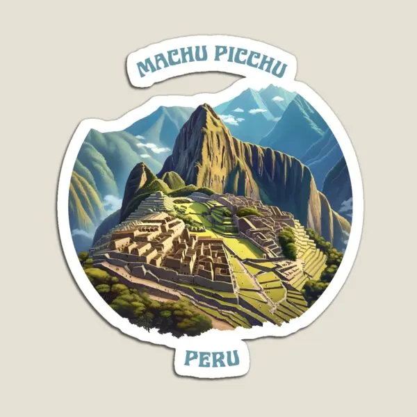 Machu Picchu Peru  Magnet Stickers Baby for Fridge Organizer  Decor Refrigerator Colorful Cute Holder Children Home Toy Magnetic