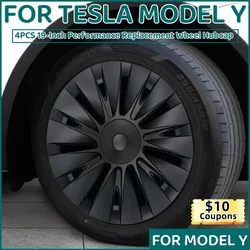 4PCS Coprimozzo Prestazioni Copriruota di ricambio 19 pollici Coprimozzo per automobile Accessori per copertura completa per cerchione per Tesla Model Y 2018-2024