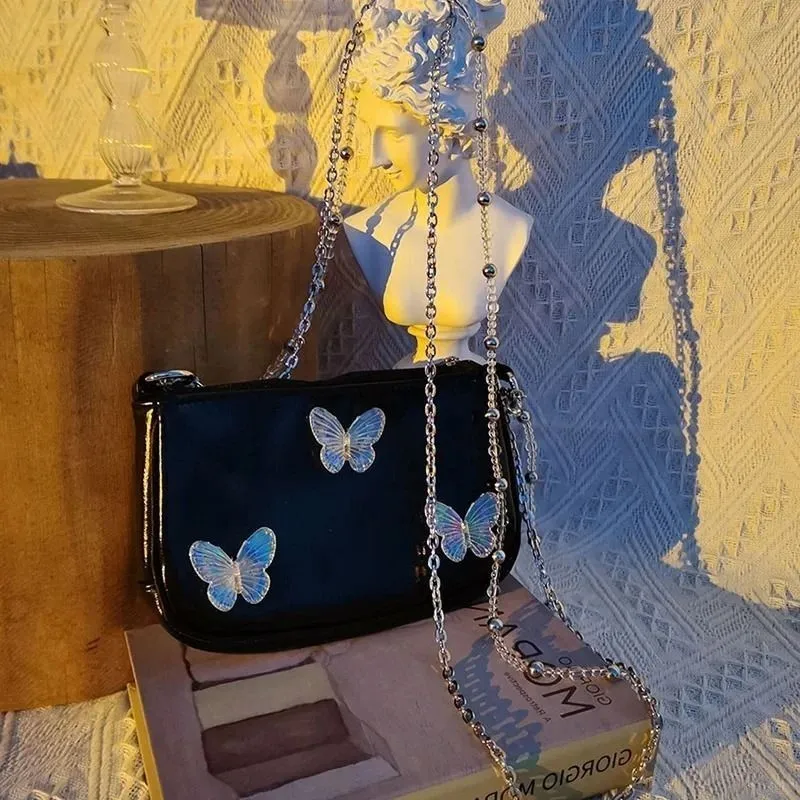 

Retro Black Bow Underarm Bag Women Sweet Cute Mini Lightweight Shoulder Bag Ladies Harajuku Y2k Aesthetic Crossbody Bag Chic New