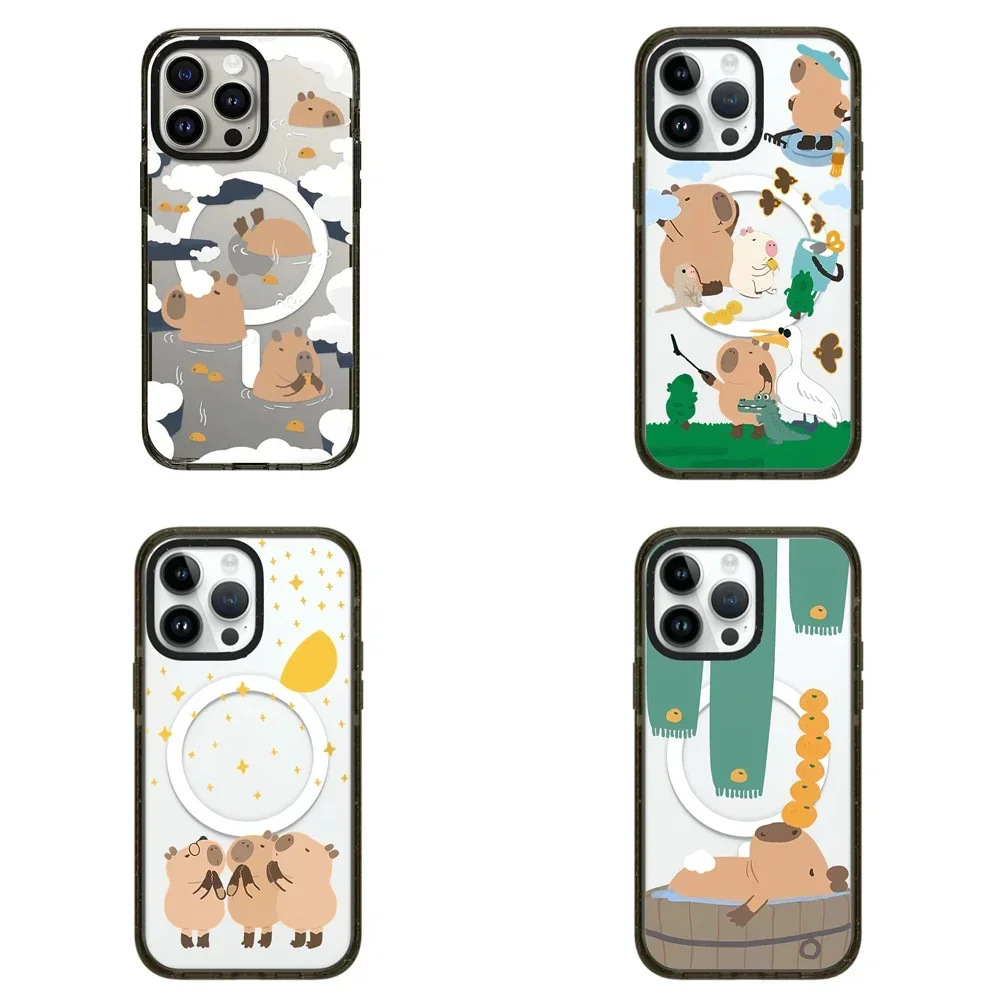 Magsafe Acrylic Cartoon Capybara Phone Case Cover for IPhone 11 12 13 14 15 Pro Max Case for IPhone 15 Pro Max