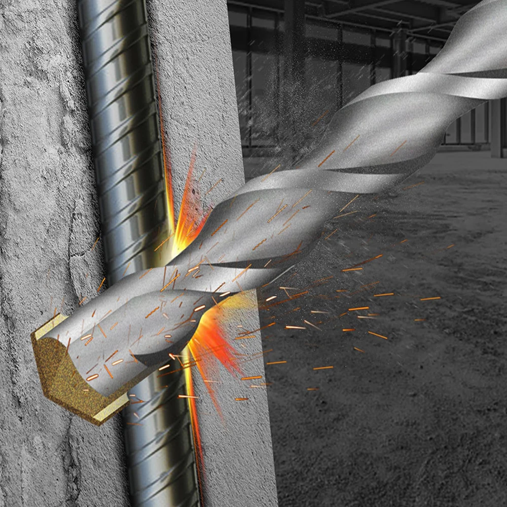 Punta da trapano SDS Plus 4MM 6MM 8MM 10MM 15MM 23MM Blocco di mattoni da parete Punte da trapano a percussione elettriche Accessori per utensili per trapano elicoidale antiscivolo