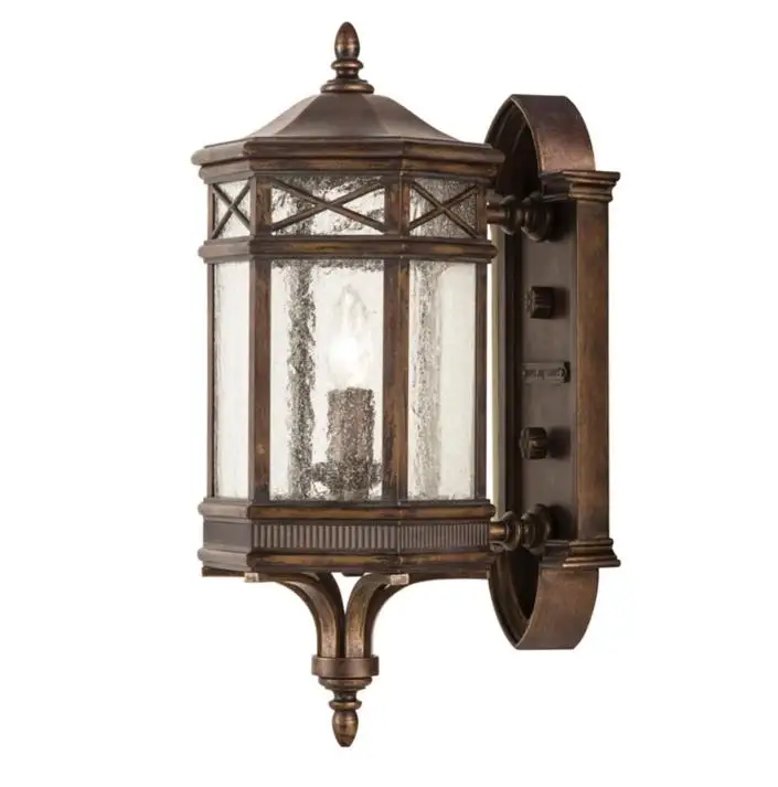 Fine Art Handcrafted Lighting in Antique Bronze Finish 3 Light Outdoor Wall Sconce