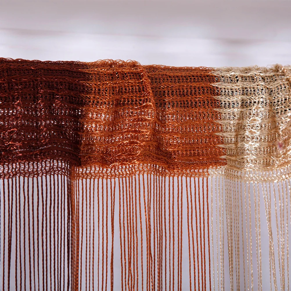 

Fashionable Khaki String Curtain Thread Curtain Room Divider for Bedroom Living Background Display