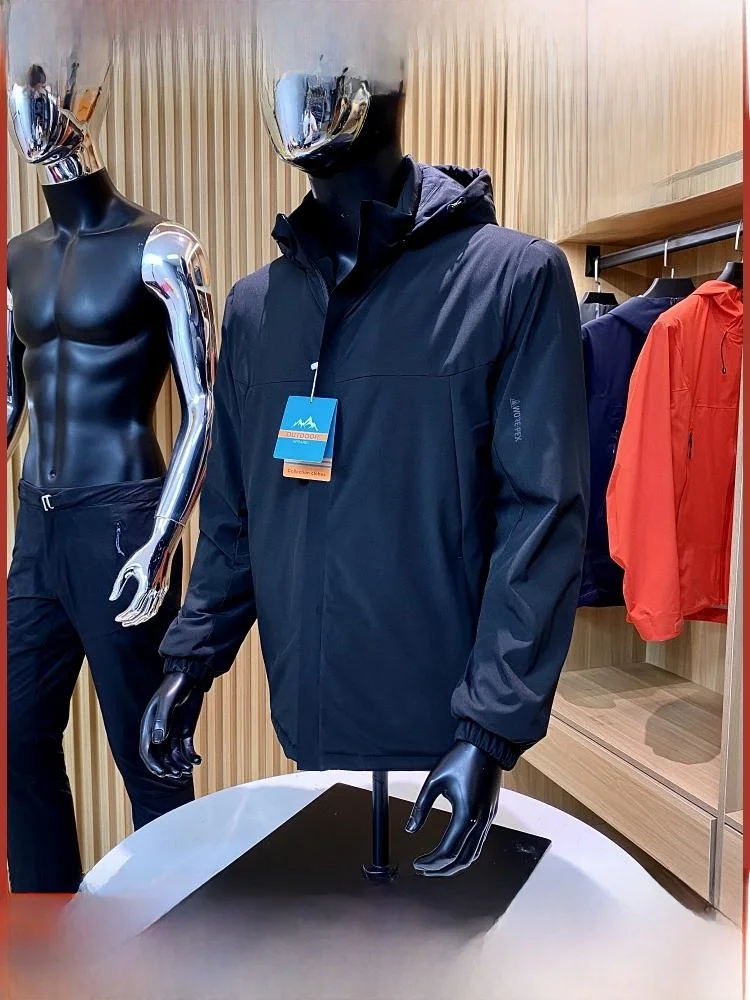 

Men's Outdoor Cotton Jaet down Alternative Fiber Warmth Hooded Thi Stand Fit Autumn Winter Faionable Youth Sle