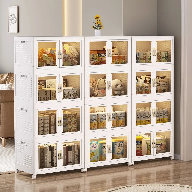 

Foldable storage box with door Plastic folding with wheels Storage