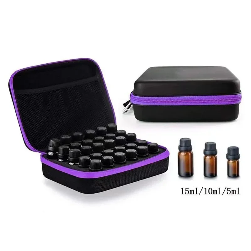 30 Slot Essential Oil Bottle Holder Case for 5/10/15ml Aromatherapy Roller Container Portable Travel Carrying Box Home Organizer