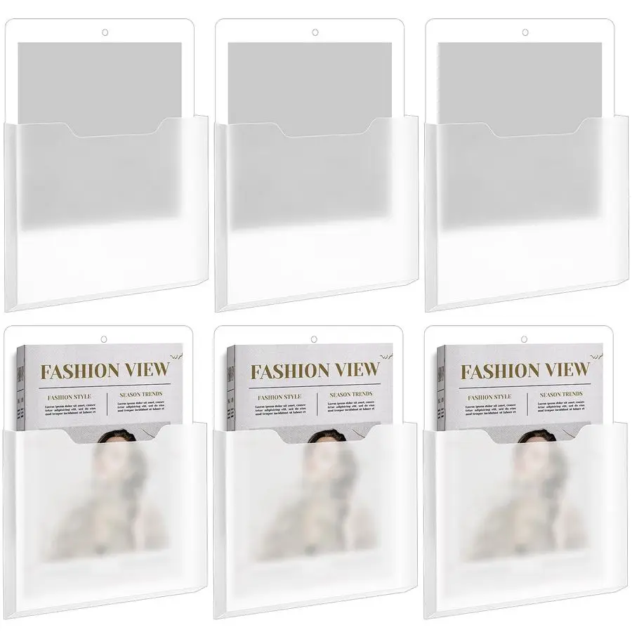 

Набор из 6 магнитных держателей для файлов, настенный органайзер для бумаг, почты и журналов, карманы для хранения, идеально для первого учебного дня