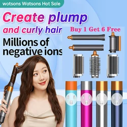 6 in1 Multi Hair Styler Curling Iron Professional Hair Straightener Curling Barrel Brush Hair Dryer Salon Hair Styler Tool