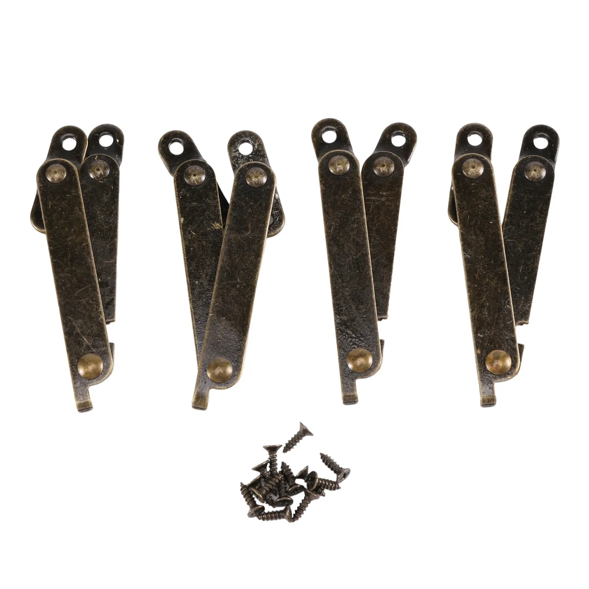 Furniture Box Rotatable Folding Lid Support Hinge Bronze Tone 4Pcs