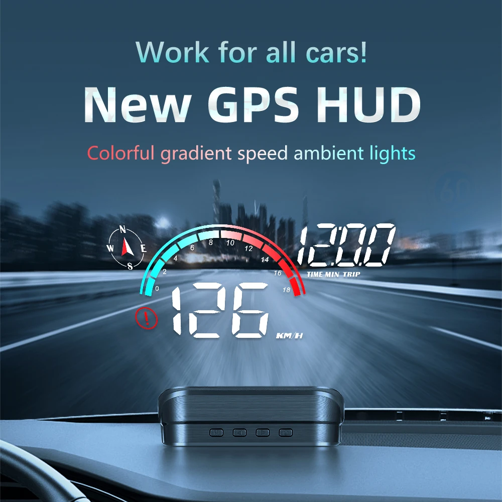 

M22 GPS Car HUD Gauge Digital Speedometer Smart Speeding Alarm Reminder Meter Display MPH KMH Head Up Display Car eElectronics