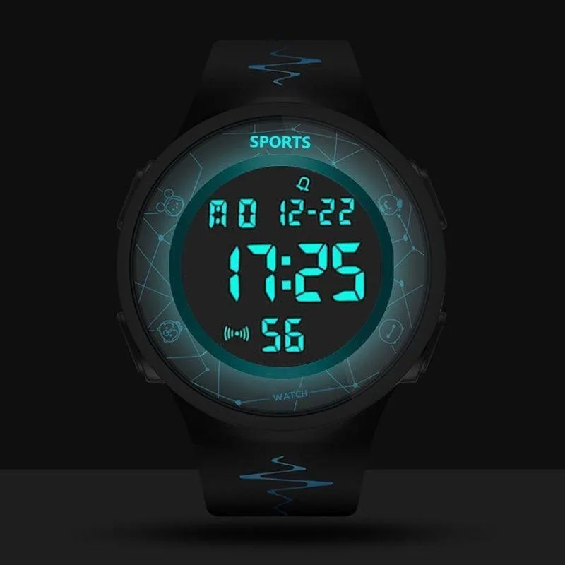 Men Women Fashion LED Watches Waterproof Men\'s Boy Girl Digital Stopwatch Date Rubber Sport Wrist Watch Large Dial Hours