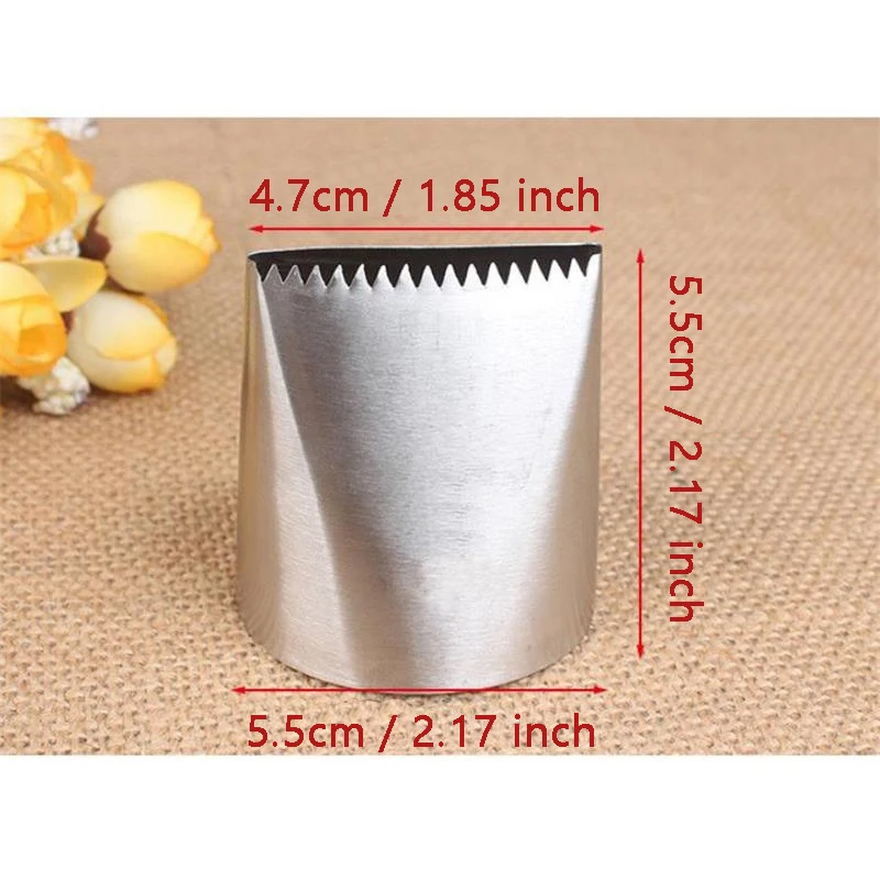 Extra Large Stainless Steel Cake Decorating Nozzle DoubleSided Icing Tip Baking Perfect for Home Kitchens Bakeries Restaurants