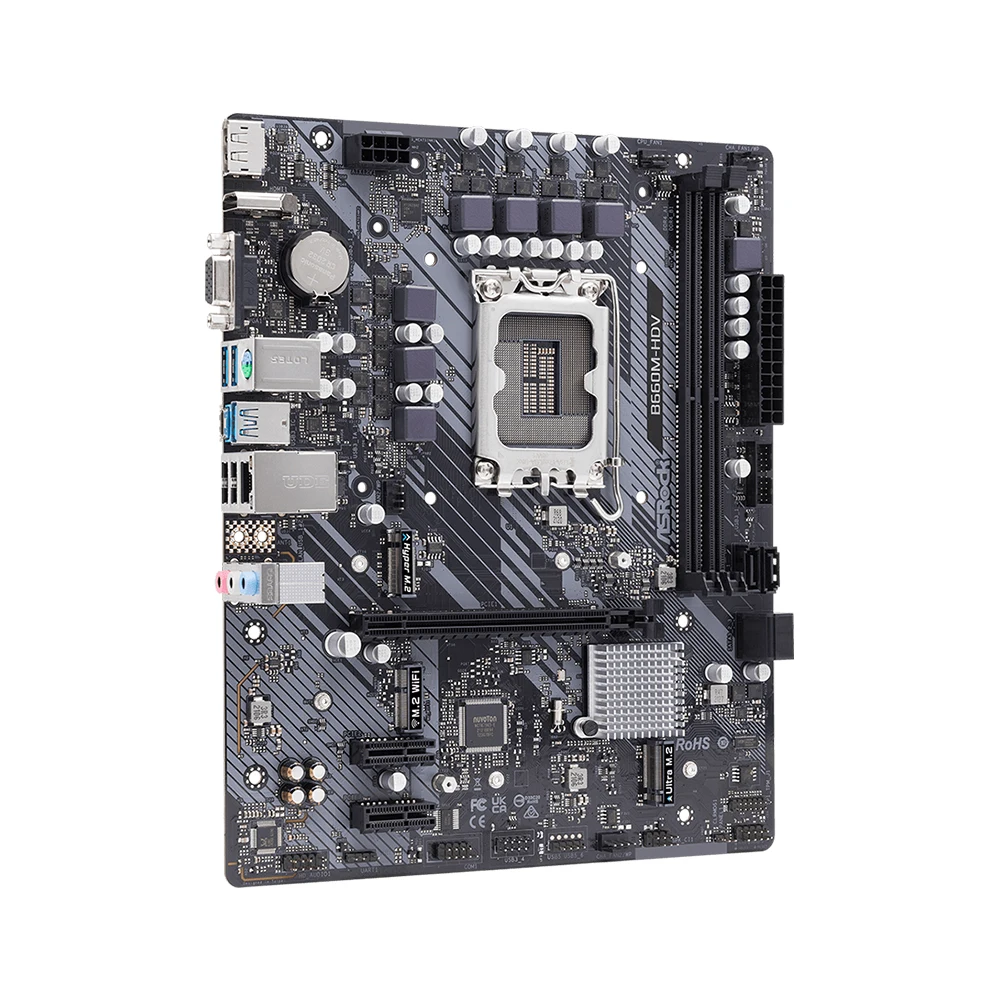 ASRock B660M-HDV Motherboard Support i9-14900KF i5-12400F i3-12100 CPU DDR4 5066MHz NVME M.2 USBC PCle 4.0 LGA1700 Mainboard