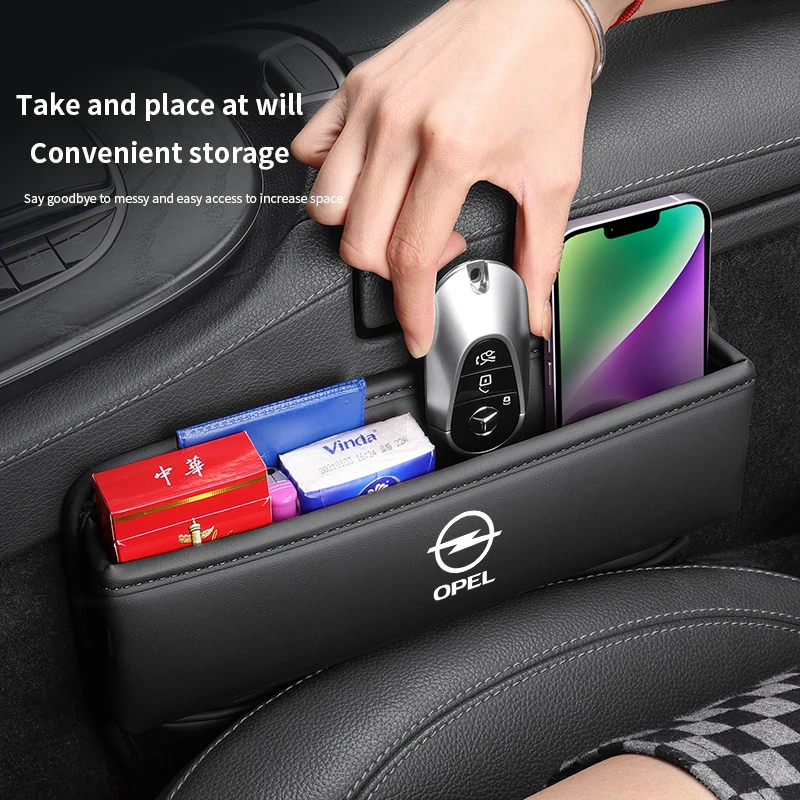 For Opel OPCline ASTRA CORSA INSIGNIA MOKKA VECTRA GTC Tigra Car Seat Gap Crevice Slot Storage Box Organizer Auto Accessories