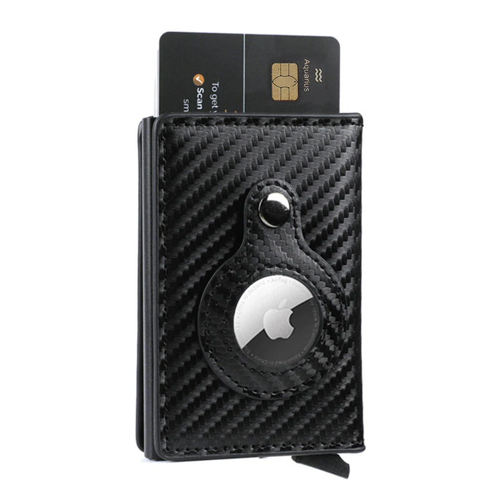 Carbon Fiber For Apple Airtag Wallet Men Business ID Credit Card Holder Rfid Slim Anti Protect Airtag Slide Wallet Dropship