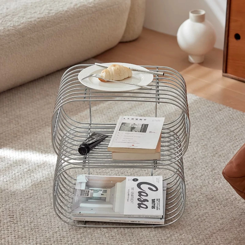 Stainless Steel Modern Side Table Multi-functional Coffee Tables for Small Space Bauhaus Corner Shelf