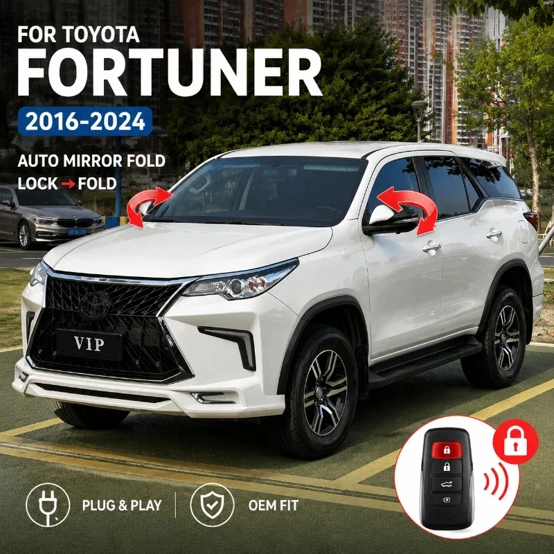 for Toyota Fortuner 2016-2025  Side Mirrors Folding Automatically