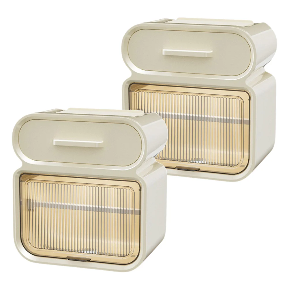 

2 Pcs Tissue Box Holder Silver Bathroom Hanging Paper Towel Cases Waterproof Napkin Storage Home Decor