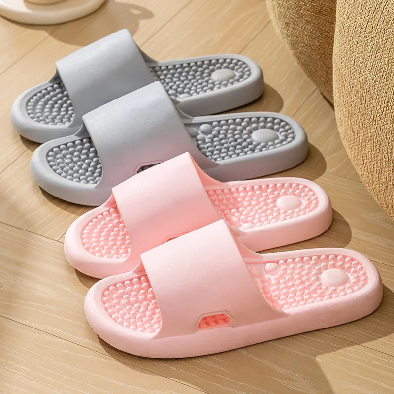 Massage Slippers Men Women Summer Couple Home Foot Acupuncture Points Bathroom Bath Non-Slip Foot Therapy Couple Sandals