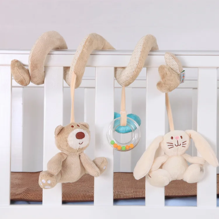 Baby nordic bed rattles hanging toys toddler spiral pram toy Baby car carriage plush owl mobile 0 6 12 months stroller hang girl