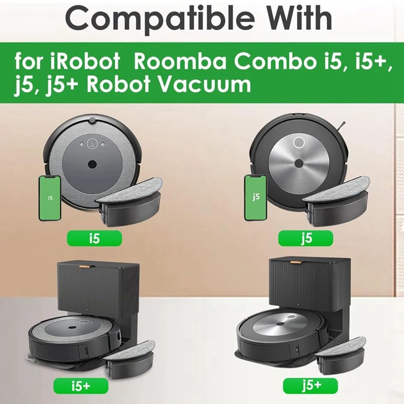 Замена для Irobot Roomba Combo I5/I5+/J5/J5 + робот-пылесос, основная боковая щетка, фильтр Hepa, подушечки для швабры