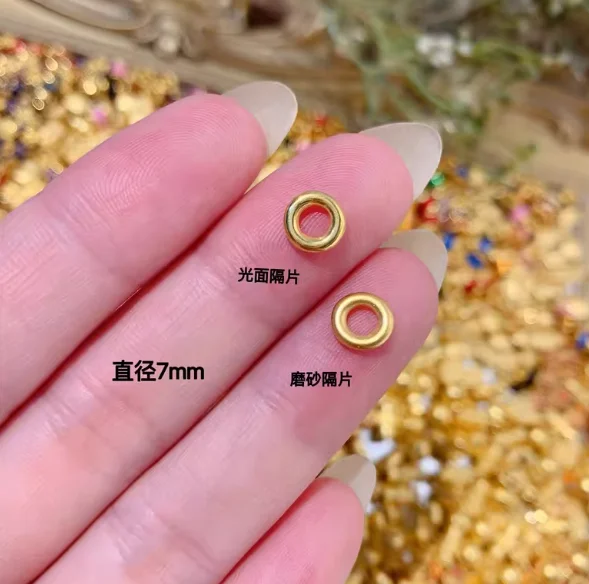 999 real gold jewelry spacers 24k pure gold stoppers for beads 7mm  jewelry components