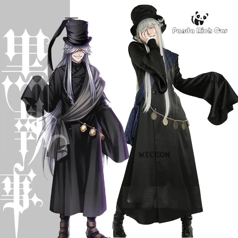 

Черный дворецкий Костюм Гробовщика Парик Kuroshitsuji Аниме Униформа Хэллоуин Вечеринка Andateika Grim Reaper Косплей;k6;8',