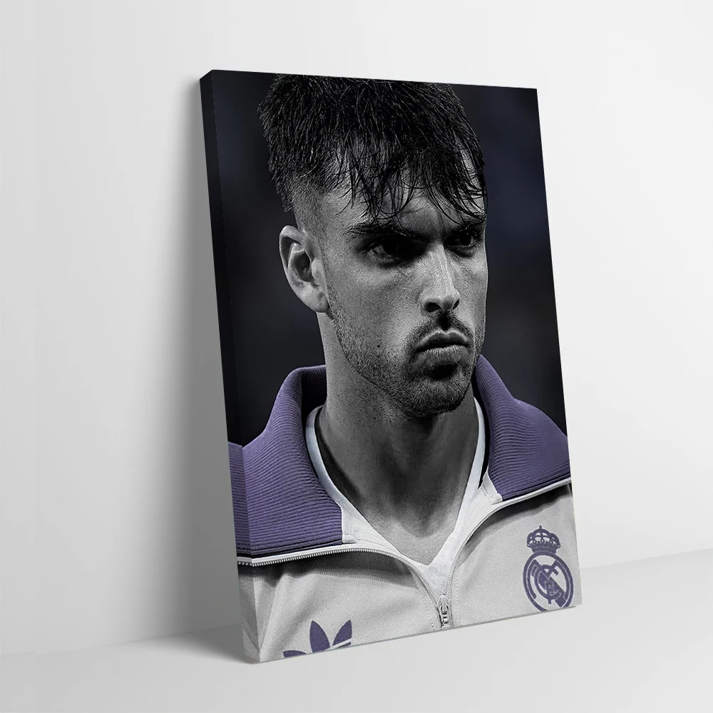 Póster de retrato de jugador de fútbol de Raúl Asencio, lienzo impreso personalizable, pintura, arte de pared, regalo para decoración de dormitorio, habitación del hogar