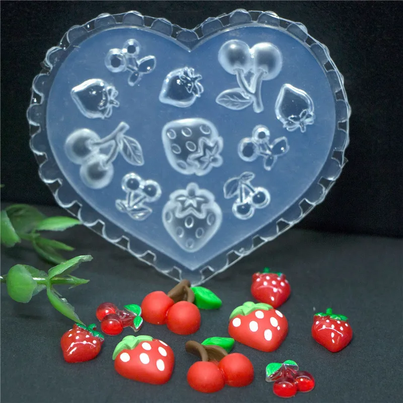 Nail Art Silicone Mold English Letter Butterfly Flower Fruit Design Stereo Crystal Carving Mold DIY Manicure Tools