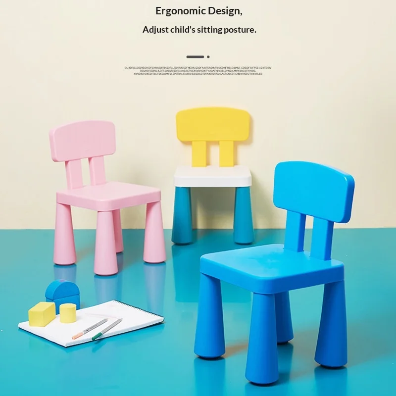 كرسي أطفال بلاستيكي، مقعد أطفال، كرسي طعام للأطفال الصغار، مسند ظهر للأطفال، غير قابل للانزلاق، خفيف الوزن، أثاث الفصول الدراسية لمرحلة ما قبل المدرسة #2
