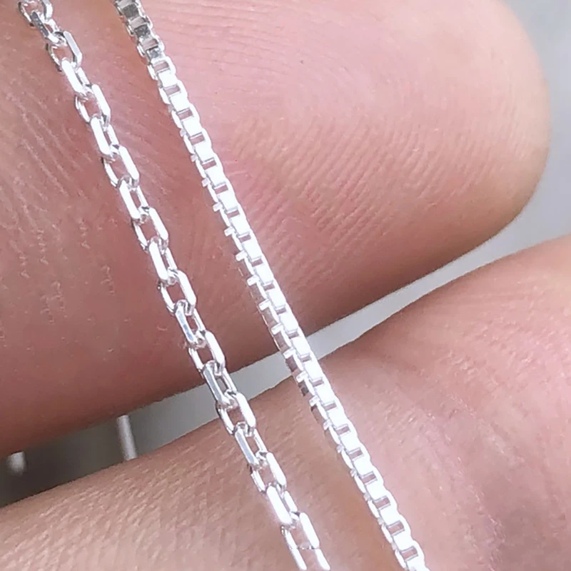 925 Sterling Silver Threader Earrings Components 65/80mm DC Cable Chain Box Chain Jewelry Findings for Ear Jewelry Making