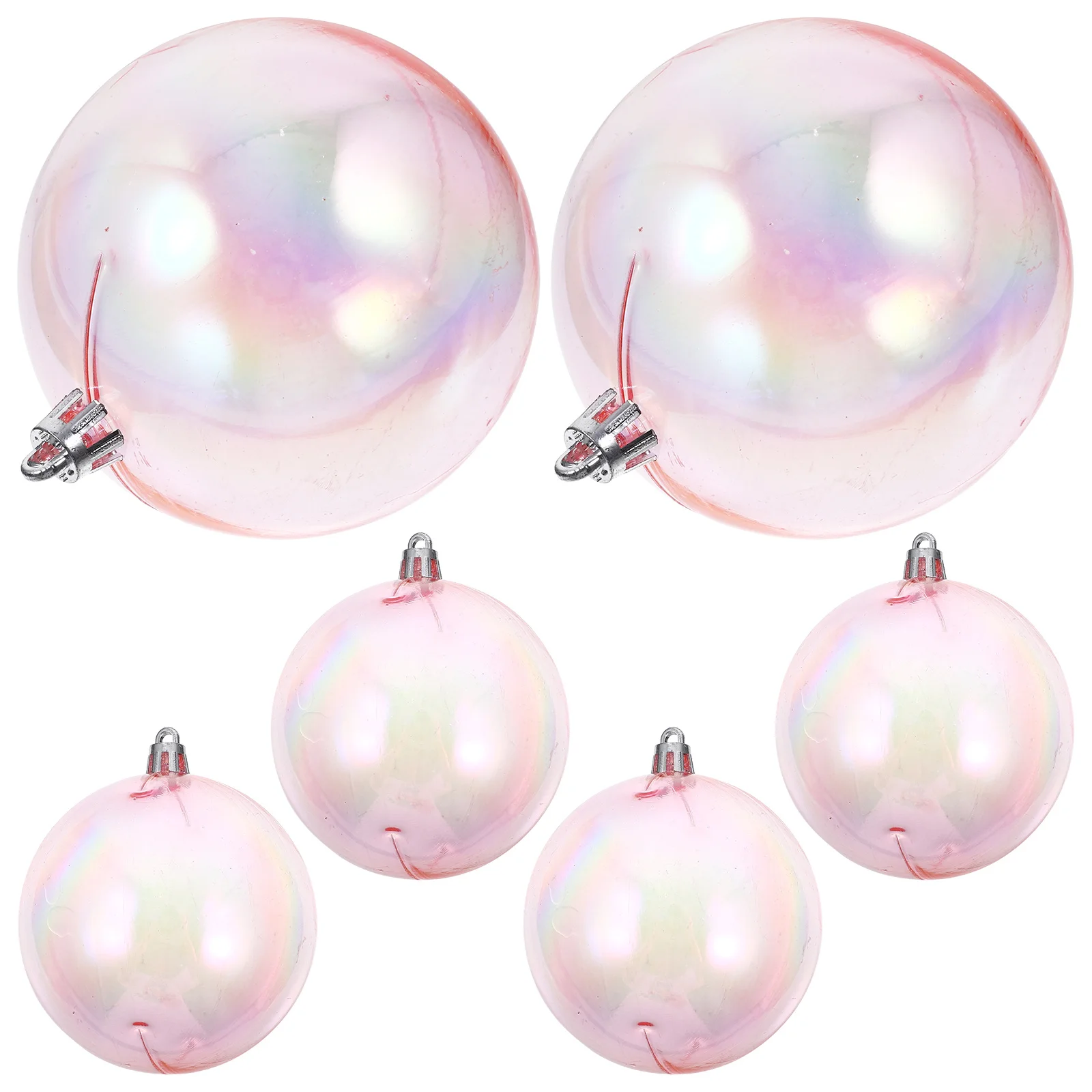 

6Pcs Xmas Ball Decorations Iridescent Hanging Christmas Tree Ornaments Party Supplies Decorative Balls Christmas Bulbs Beads