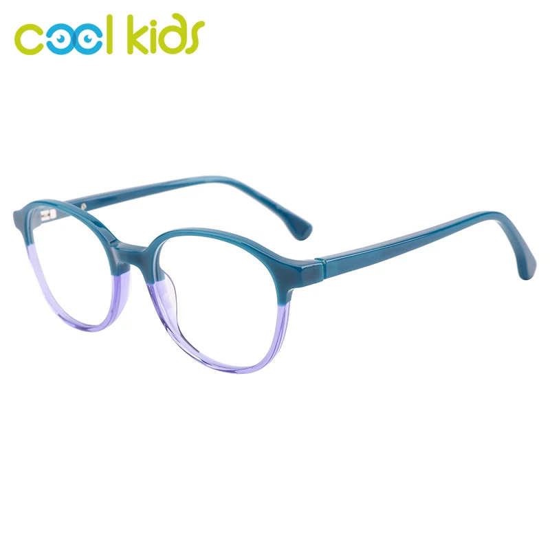 COOLKids Optical Frame Kids Acetate Oval Boys and Girls Separate Crystal Color Eyeglasses for Children Spectacle Glasses WK3040