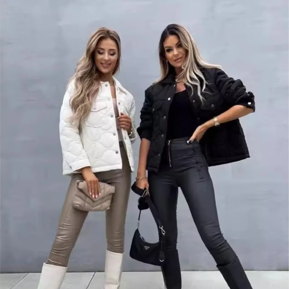 2024 Winter Jacket Woman Cotton Solid Color Pocket Outerwears Women's Jacket Feminino Winter Short Coat Bomber Fall Clothes