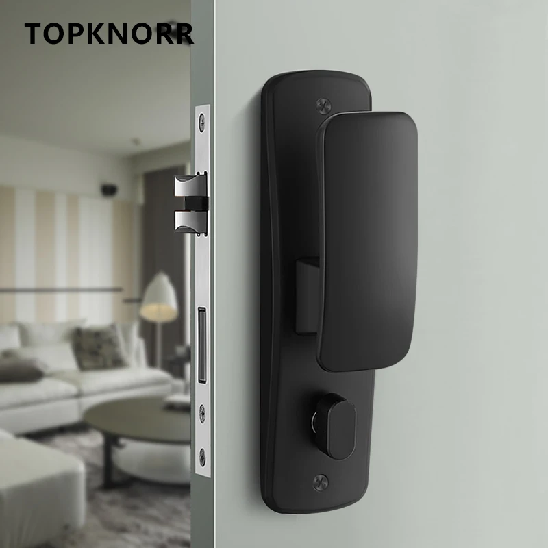 Imagem -03 - Universal de Madeira Porta Handle Lock Impulso Direto Interior Quarto Mudo Casa Quarto Frente e Traseira Novo