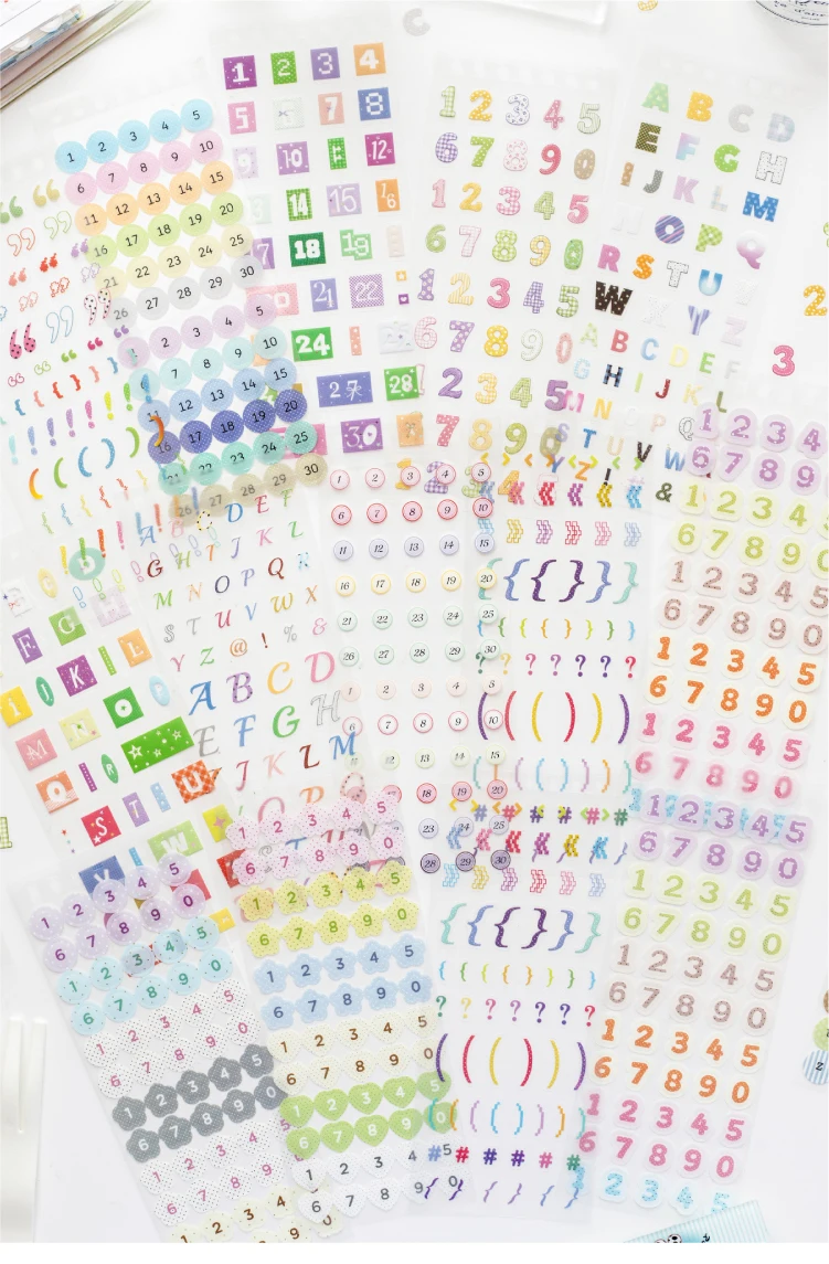 Journal GO 30 Stück Matte PET-Alphabet- & Zahlen-Aufkleber Pastellfarbene Buchstabenaufkleber für Scrapbooking, Karten, Journaling & DIY-Bastelarbeiten – Detail 11