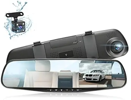 

Car Dash Cam with 4.3" HD Mirror Display, Dual Camera, G-Sensor, Loop Recording & Parking Assist