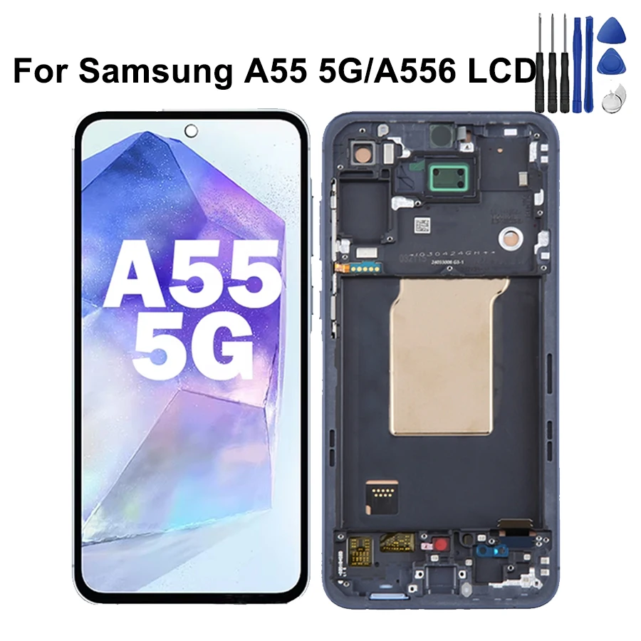 6.6\'\' For Samsung A55 5G LCD Display Touch Screen Digitizer For Samsung A556B A556E A5560 LCD With Frame