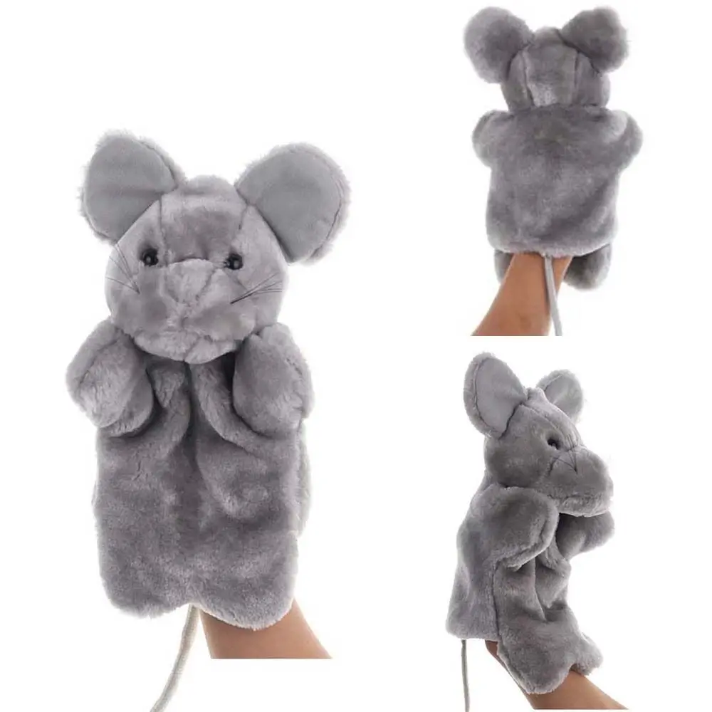 Marioneta de mano de ratón, muñeco de peluche de Animal, juguetes de peluche, guante de marionetas de dedo de dibujos animados para el hogar, accesorios de Historia de jardín de infantes