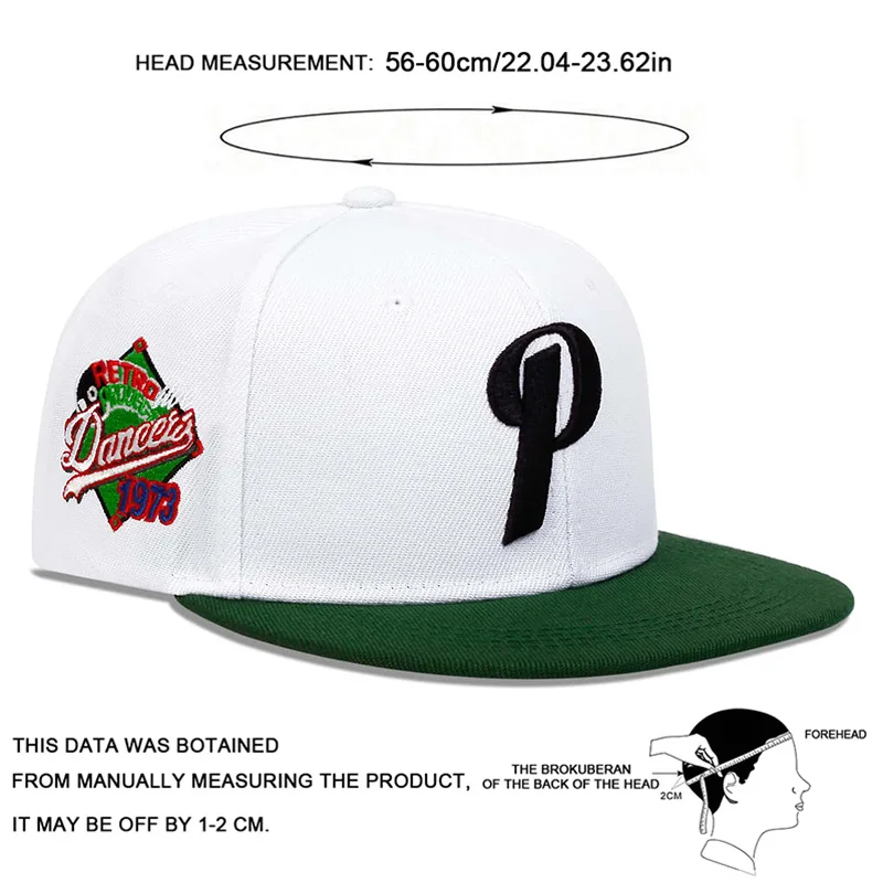 Unisex P Letter Embroidery Hip-hop Hats Outdoor Adjustable Casual Baseball Caps Sunscreen Hat