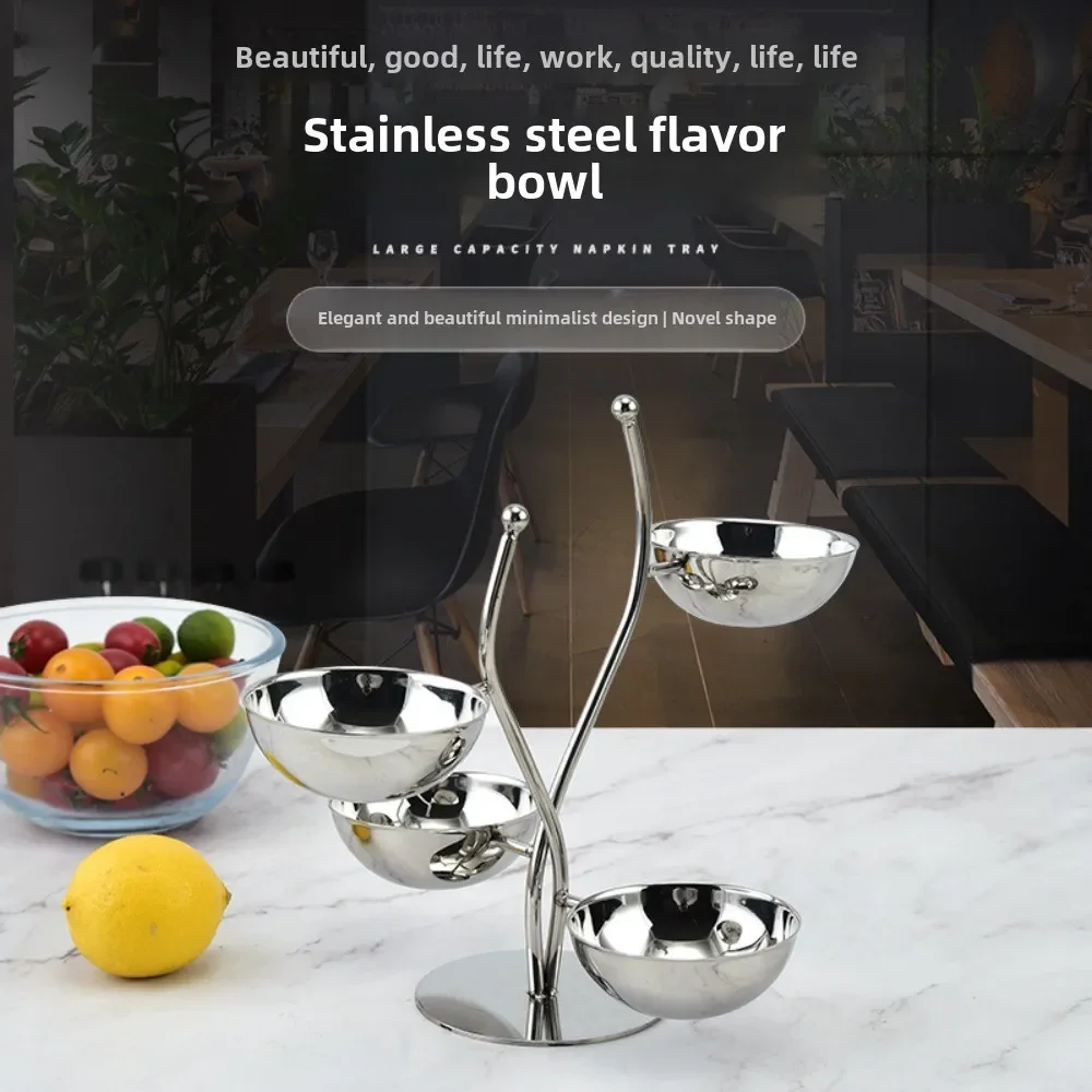 

Многослойная полка для закусок из нержавеющей стали, креативный дизайн, тарелка с фруктами в отеле, многофункциональная тарелка для соуса для ресторана, кухни, вечеринки