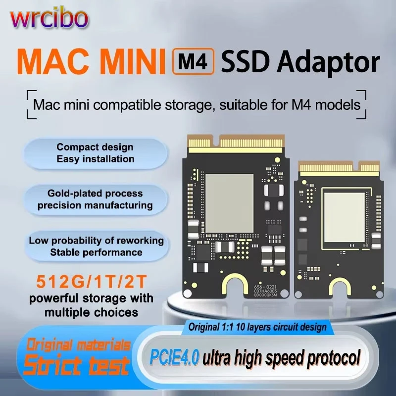

JCID Новый внутренний жесткий диск M4 Mac Mini SSD 2 ТБ/1 ТБ, 10-слойная печатная плата, твердотельный накопитель для MAC MINI, обновление M4 SSD высокой емкости